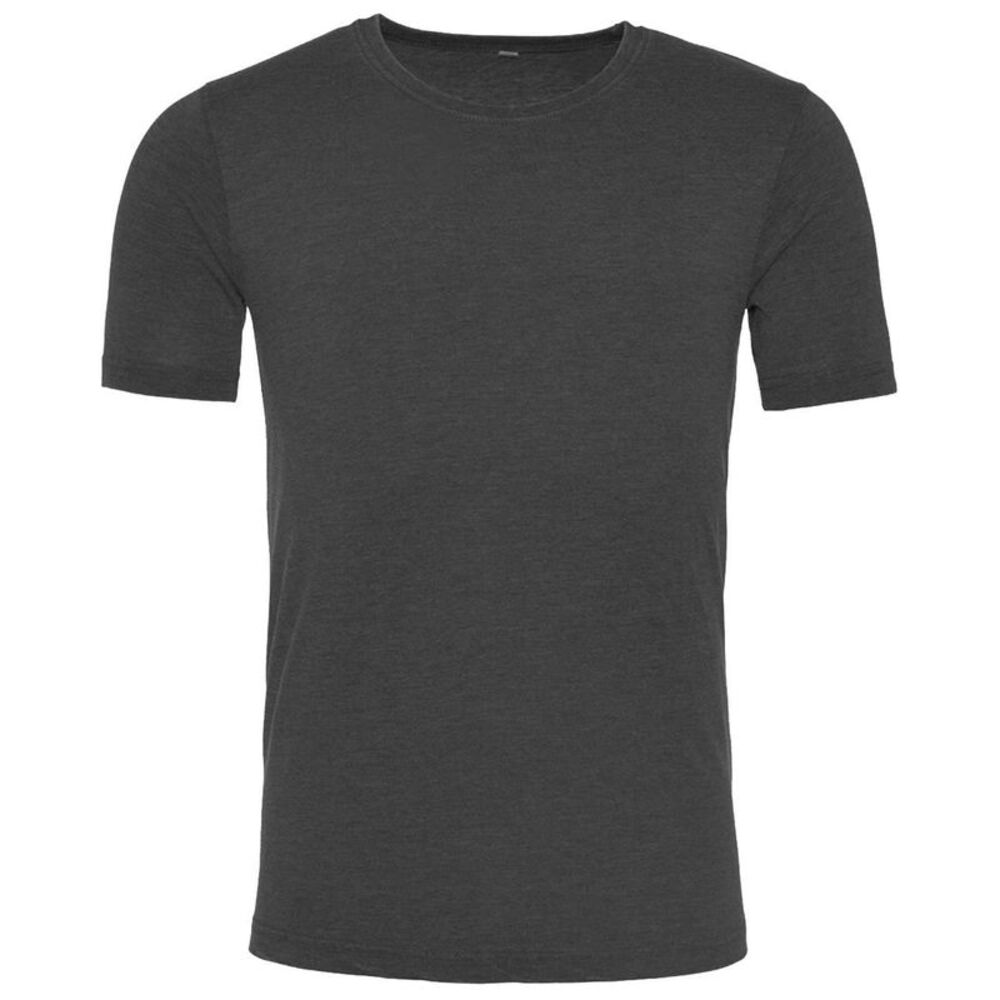 AWDis Mens Washed T Shirt / Slub Charcoal